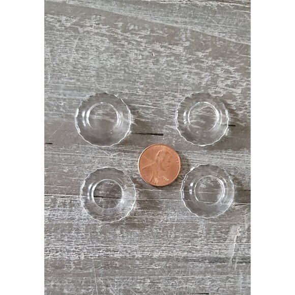Miniature dinner plates Set Of 4 Clear 1 Inch Diameter - Picture 3 of 5